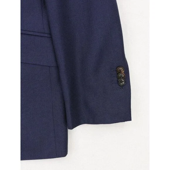 Suitsupply Sienna Ticket Pocket VBC Wool Suit Size 36R Blue Birdseye - Picture 7 of 14